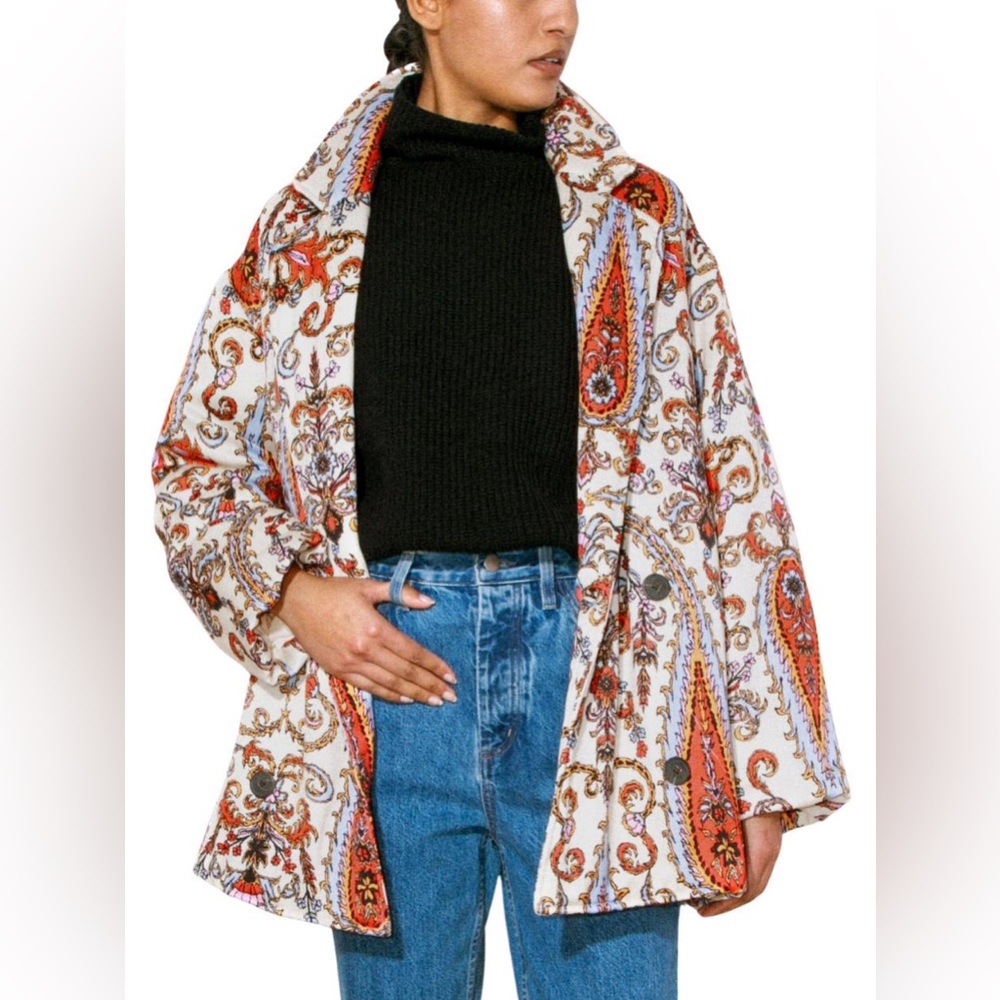Mara Hoffman Levine Coat - Ivory Paisley